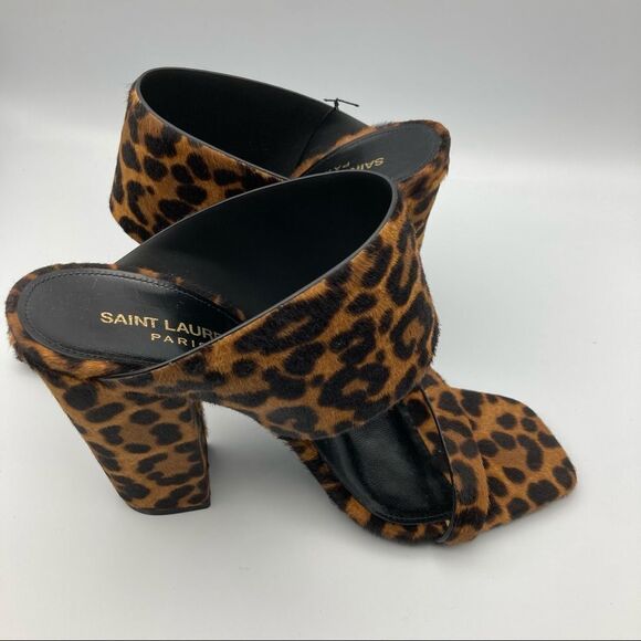 Saint Laurent OAK WOMENS PONY PRINT SANDAL SZ 37+ - Picture 12 of 14